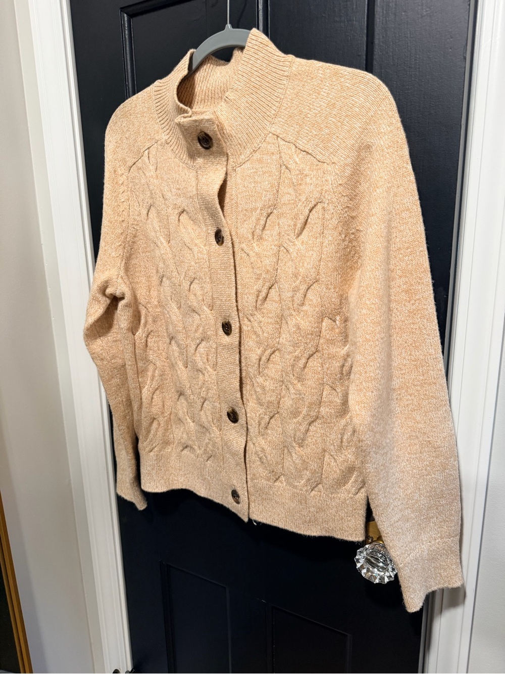 Talbots Beige Cable Knit Button Cardigan
